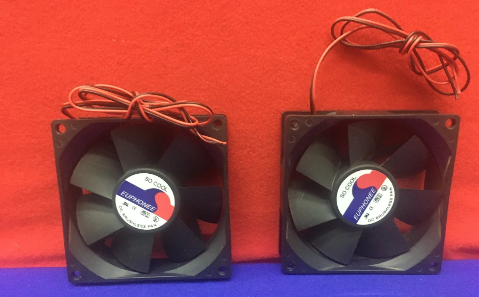 1 LOT QTY OF 2 – EUPHONEE ELECTRONICS DC BRUSHLESS FANS 12V 0.20A