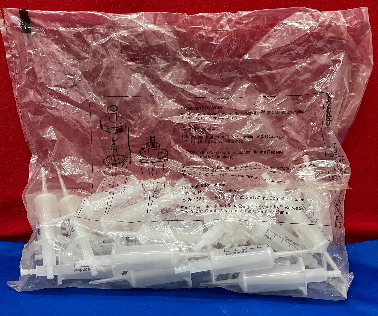 1 PKG OF QTY 22 – EPPENDORF CATALOG # 22 26 1703-3 COMBITIPS 25ml