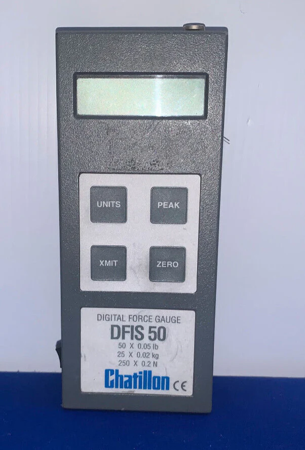 CHATILLON DIGITAL FORCE GAUGE DFIS 50, 50 X .05LB, 25 X 0.02KG FOR PARTS/REPAIR