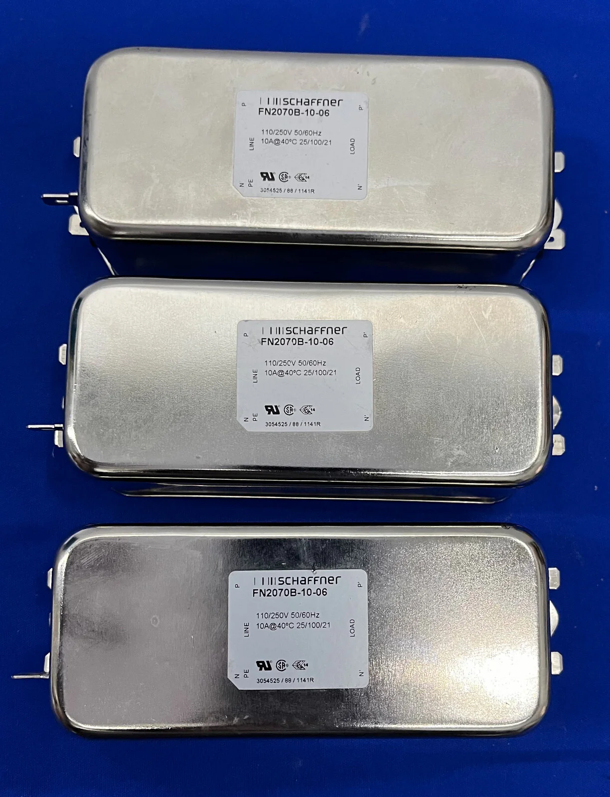 SCHAFFNER FN2070B-10-06 SINGLE PHASE LINE FILTER – 1 LOT QTY 3