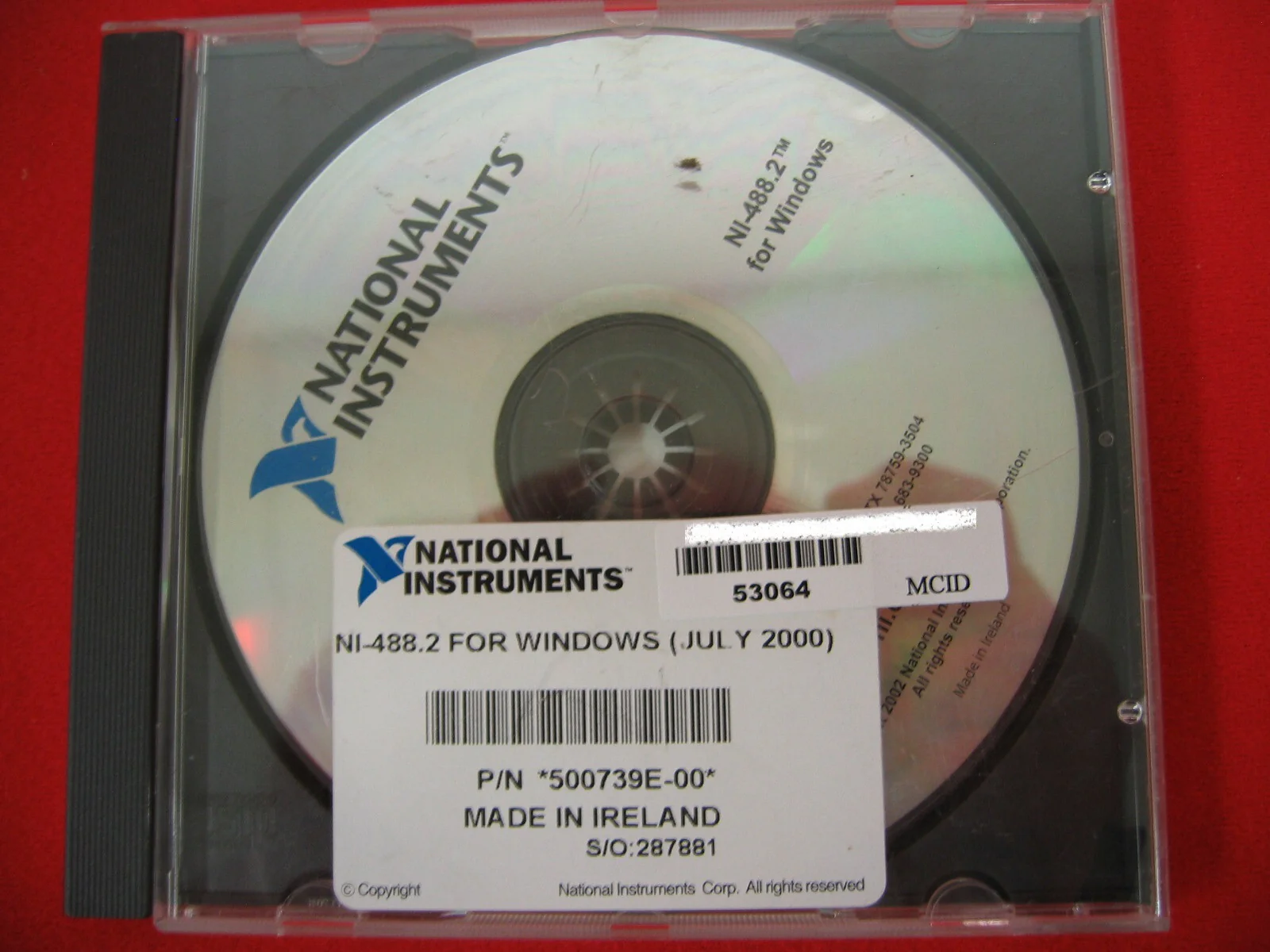NATIONAL INSTRUMENT 500739E-00 NI-488.2 FOR WINDOWS (JULY 2000)