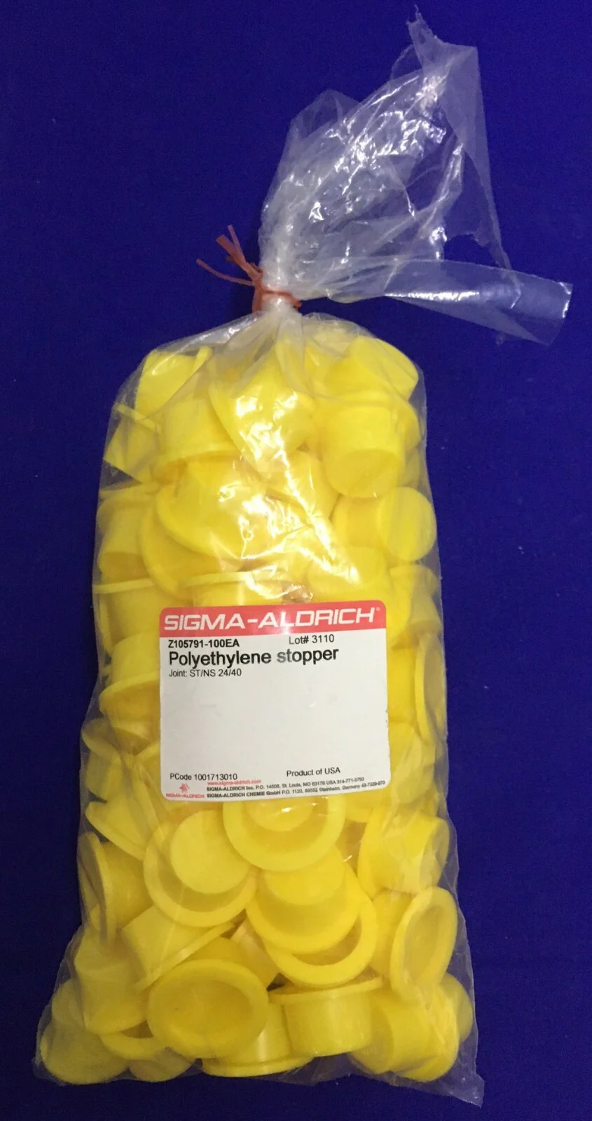 1 PACKAGE OF – SIGMA-ALDRICH Z105791-100EA POLYETHYLENE STOPPER