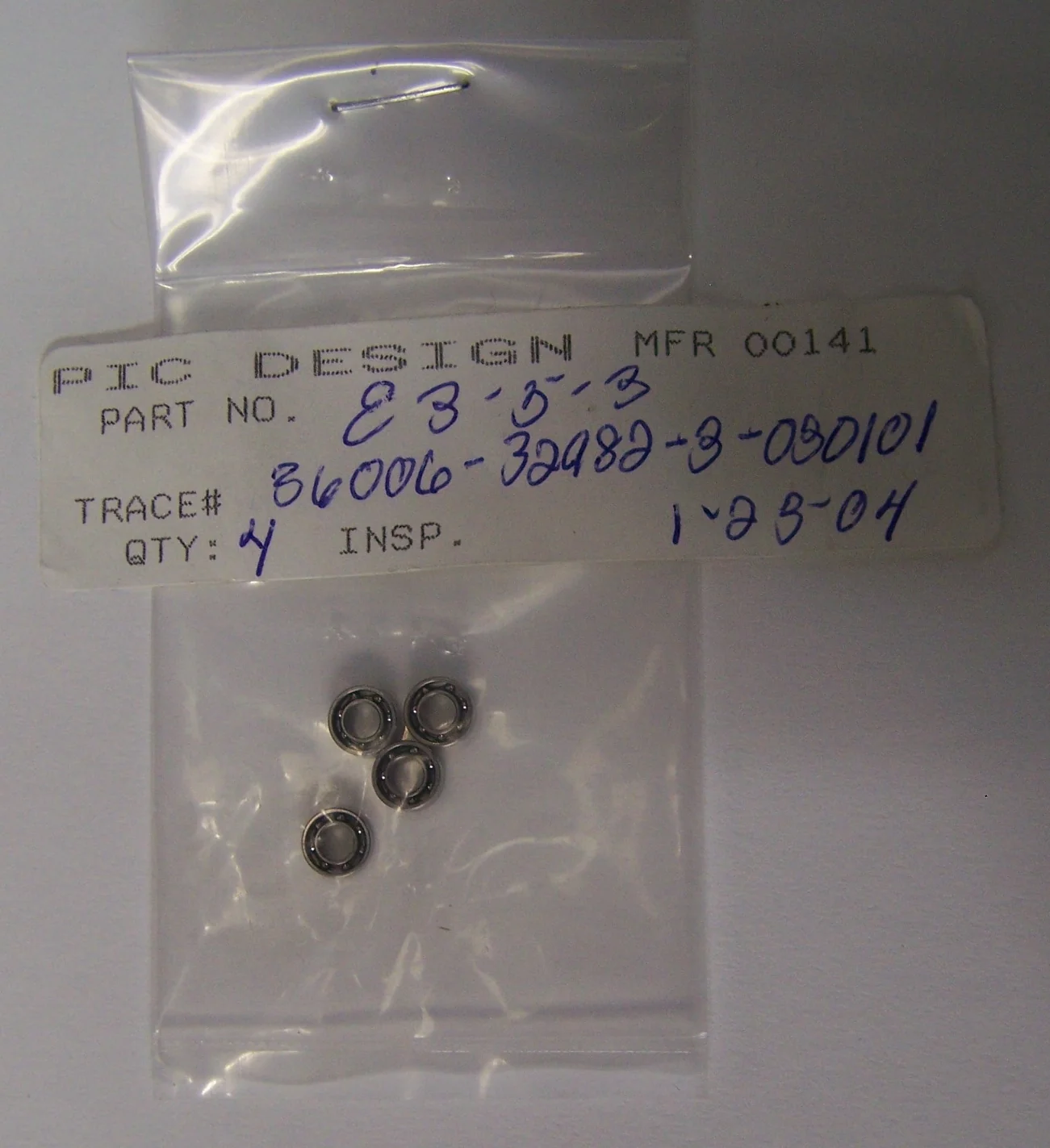 PIC DESIGN E3-5-3 ABEC-3 BALL BEARINGS SELLING AS ‘1 LOT QTY OF 4’