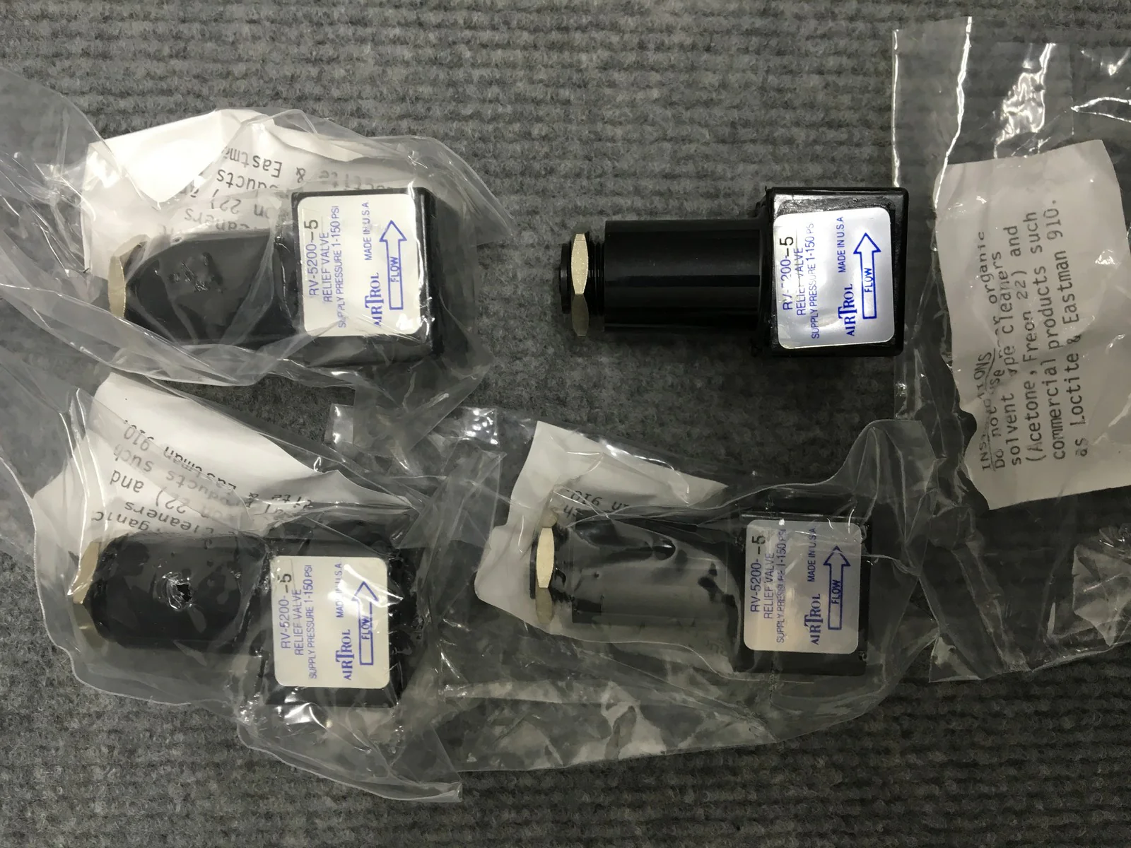 AIRTROL RV-5200-5 RELIEF VALVE SUPPLY PRESSURE 1-150 PSI,ITEM IS NEW/UNUSED