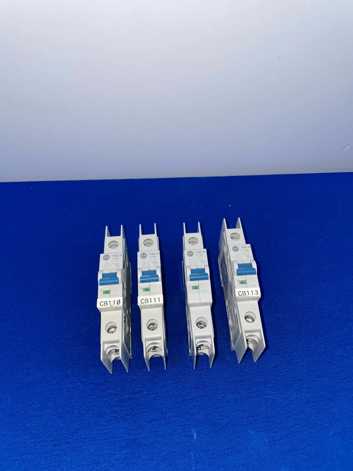 AB, 1489-M C 10A, DIN MOUNT, 1 POLE UNIT CIRCUIT BREAKER, SELLING AS 1 ‘LOT OF 4