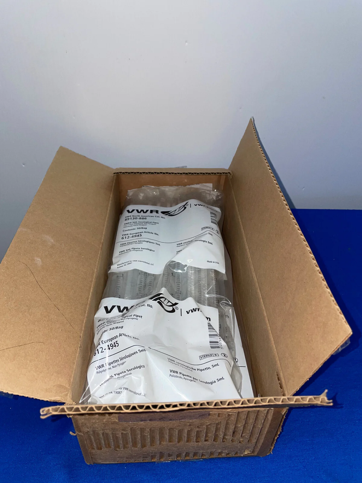 VWR 89130-886 5mL SEROLOGICAL PIPET –  1 BOX/QTY 2 BAGS/50 PIPETS EACH