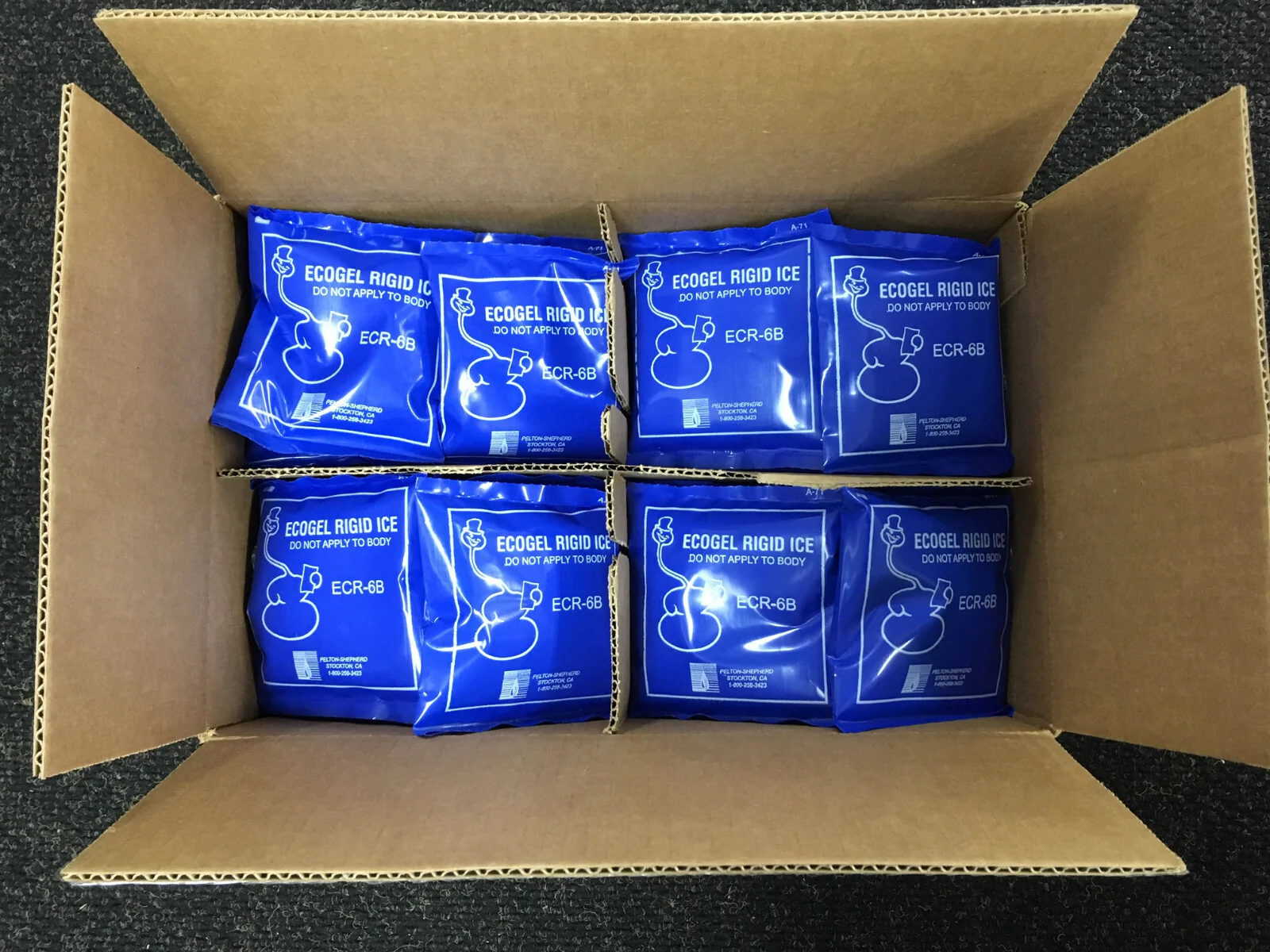 1 CASE QTY OF 80 PACKS – PELTON-SHEPHERD ECOGEL RIGID ICE ECR-6B / ECR-6B-80