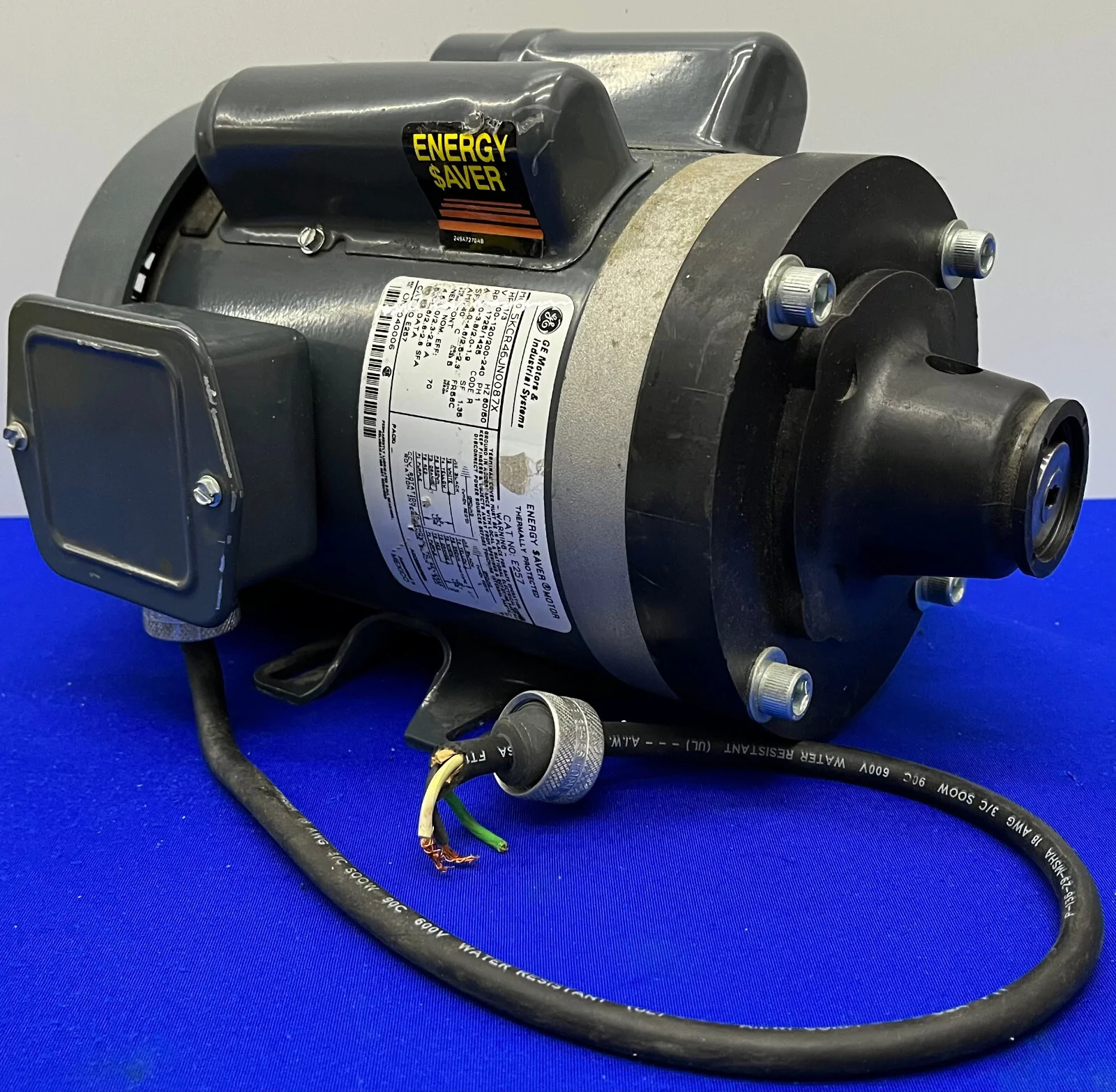GE GENERAL ELECTRIC E257 5KCR46JN0087X ENERGY SAVER ® MOTOR 1/3HP RPM-1725/1425