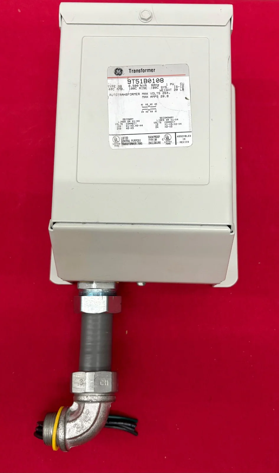 GE TRANSFORMER 9T51B0108 TYPE QB AUTOTRANSFORMER