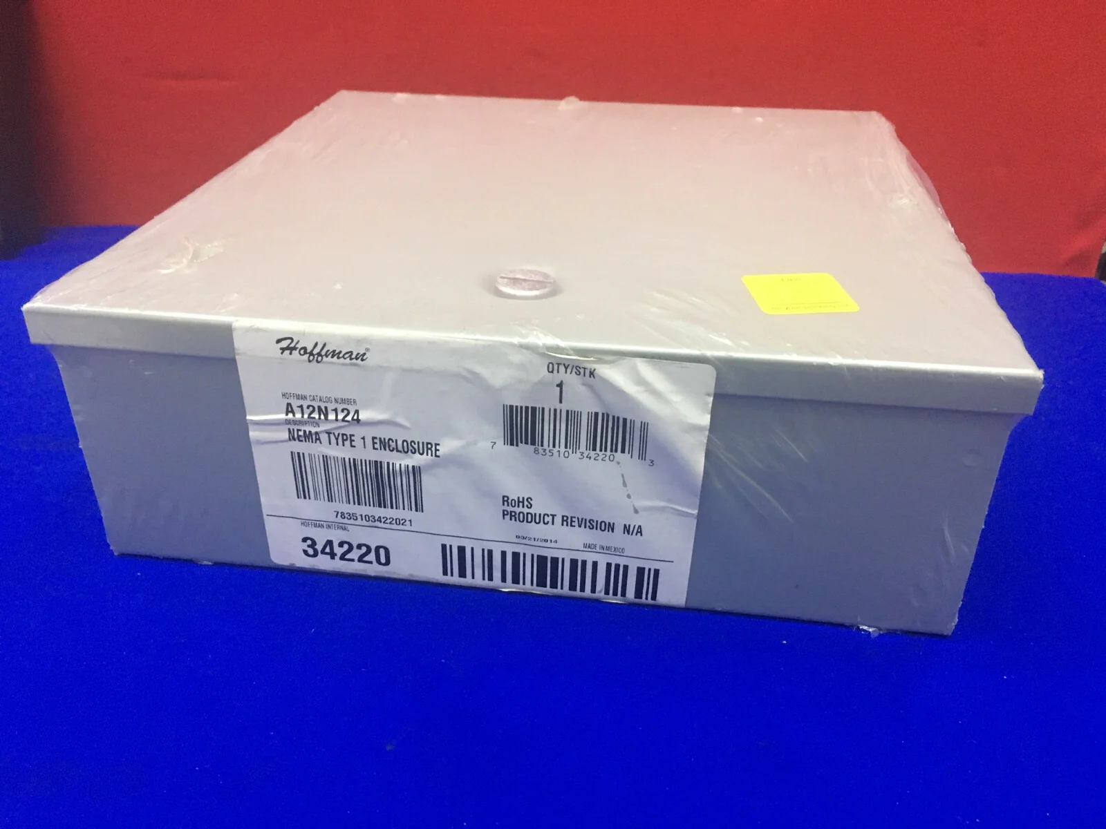 HOFFMAN BOX 12″x12″x4″ A12N124 / 34220 NEMA TYPE 1 ENCLOSURE / BOX