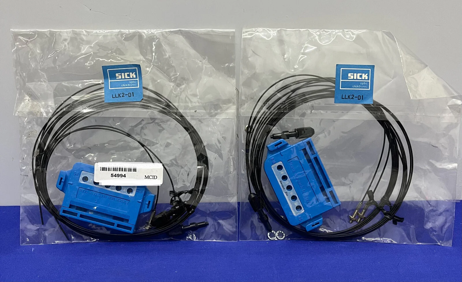 SICK FIBER OPTIC CABLE LLK2-D1 – 1 LOT QTY OF 2