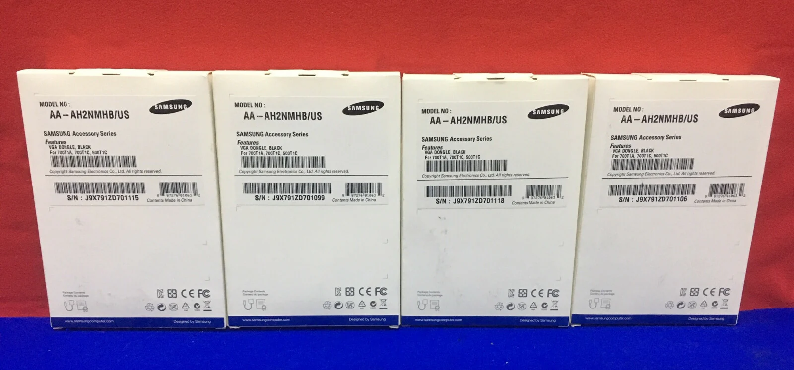 QTY 4 – SAMSUNG AA-AH2NMHB/US ACCESSORY SERIES VGA DONGLE BLACK VIDEO ADAPTERS